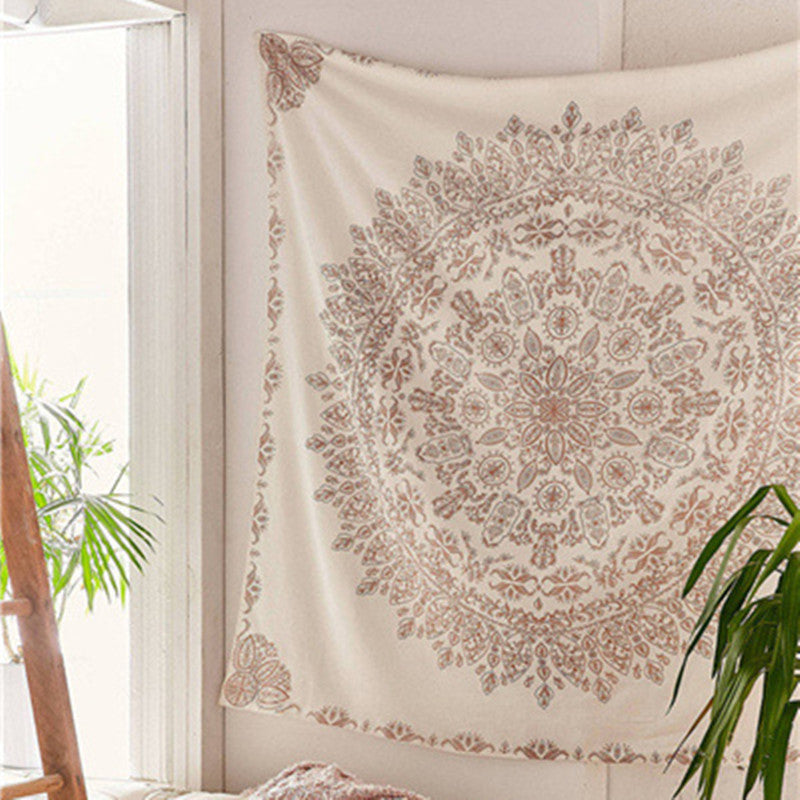 HKM-166931 Bohemian Mandala Polyester Wall Tapestry, 145x145cm