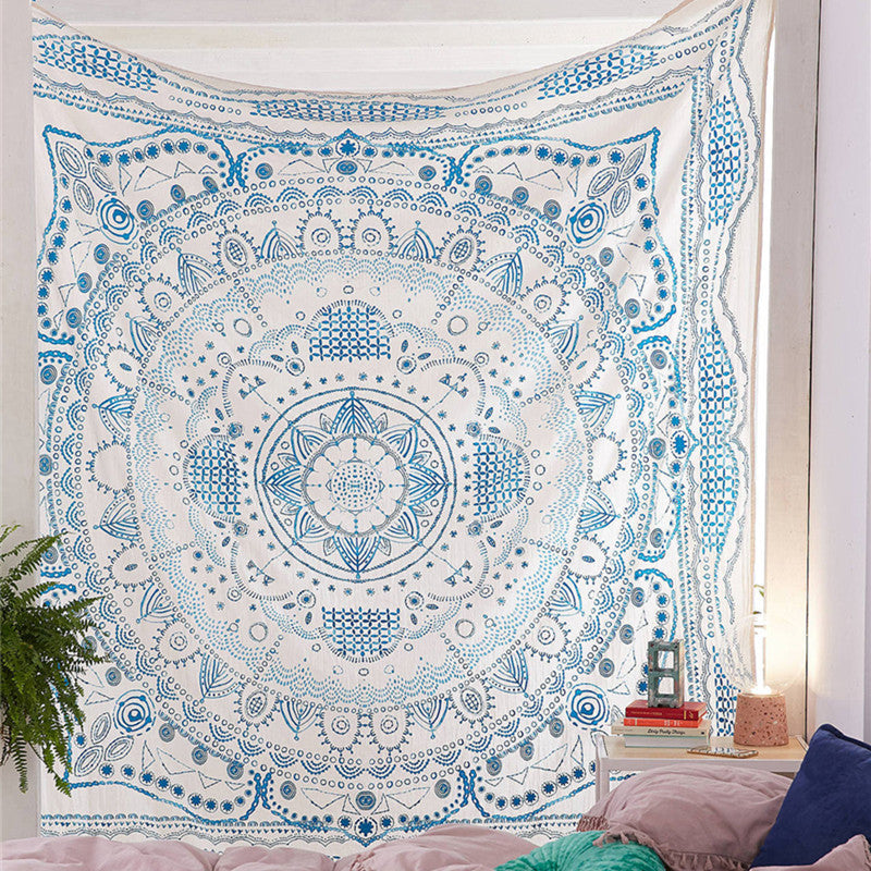 HKM-166931 Bohemian Mandala Polyester Wall Tapestry, 145x145cm