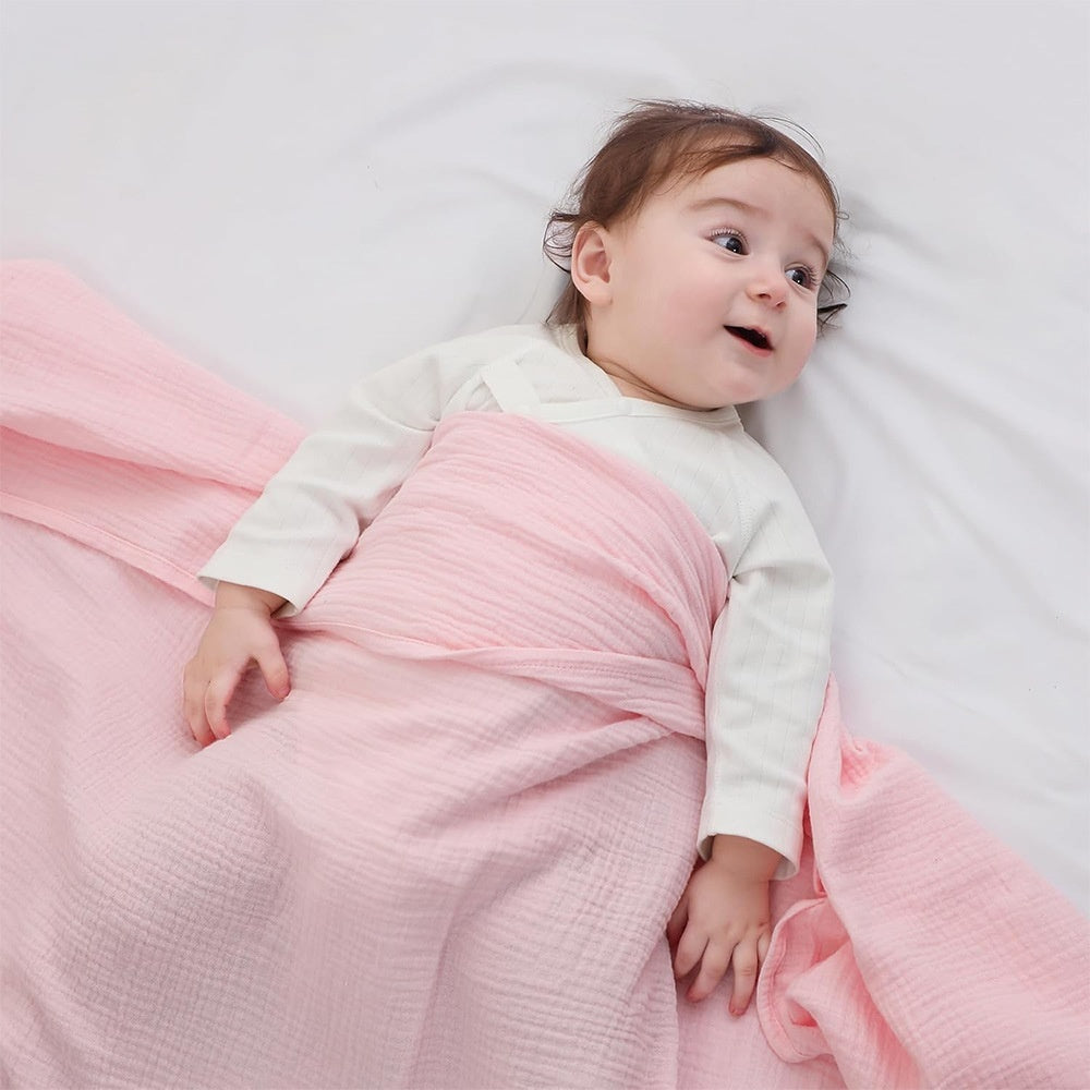 HKM-166931 Cotton Baby Wrapping Blanket for Air Conditioning - Cozy Colors for Winter and Autumn