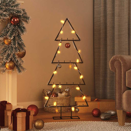 HKM-167059 Metal Christmas Tree 125 cm for Modern Holiday Decor - Black Powder-Coated Steel