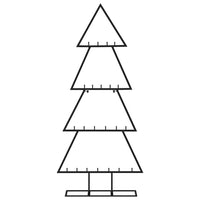 HKM-167059 Metal Christmas Tree 125 cm for Modern Holiday Decor - Black Powder-Coated Steel
