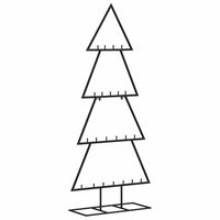HKM-167059 Metal Christmas Tree 125 cm for Modern Holiday Decor - Black Powder-Coated Steel