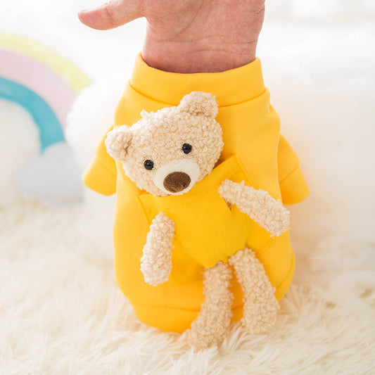 HKM-167123 Cute Two-Legged Teddy Bear Style Sweater for Pets in Soft Milk Silk Fabric