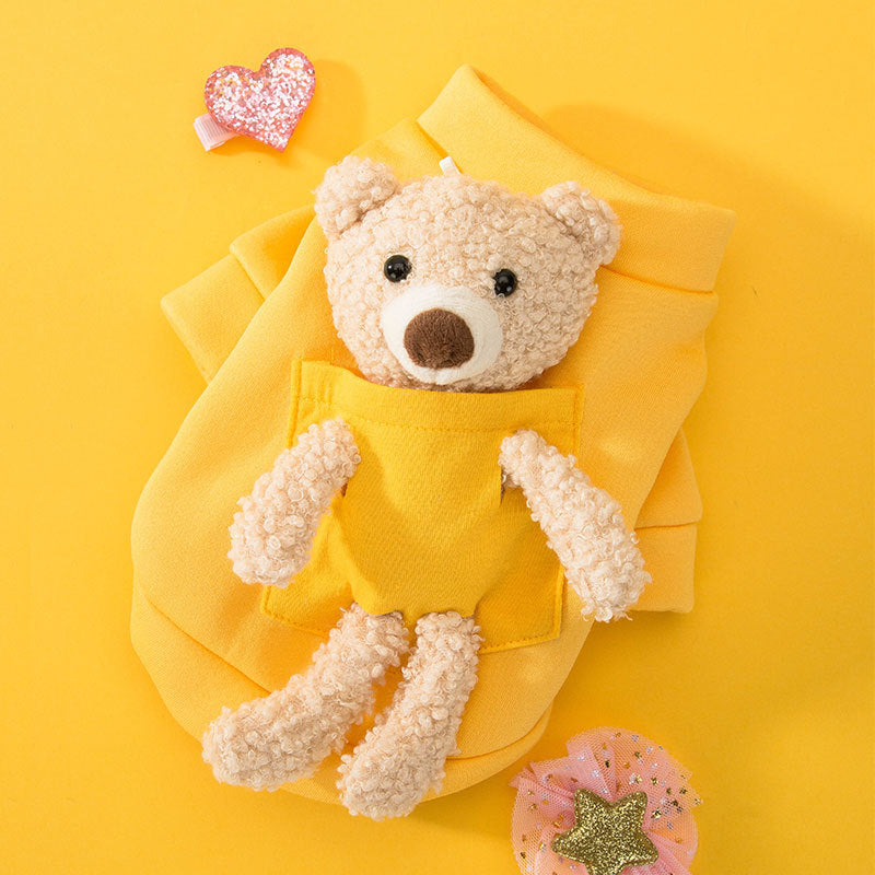 HKM-167123 Cute Two-Legged Teddy Bear Style Sweater for Pets in Soft Milk Silk Fabric