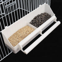 HKM-167187 White Budgie Food Hanging Feeder for Cage Use