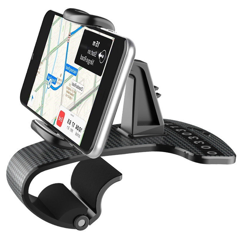 HKM-167315 360-Degree Adjustable Car Phone Stand for All Device Sizes, Black PC and ABS Material