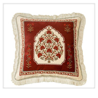 HKM-167379 Red Square Print Pillow Case and Cushion Cover for Bohemian Style Sofa and Home Decoration