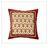 HKM-167379 Red Square Print Pillow Case and Cushion Cover for Bohemian Style Sofa and Home Decoration