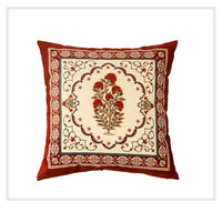 HKM-167379 Red Square Print Pillow Case and Cushion Cover for Bohemian Style Sofa and Home Decoration
