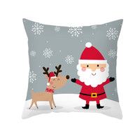 HKM-167635 Christmas Cartoon Elk Cushion Cover, Peach Skin Material, 45x45cm, PP Cotton Filling