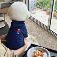 HKM-167763 Casual Dog Clothes with Cartoon Bear Design - Available in Dark Blue, Gray, Yellow, Red, and Pure White