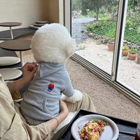 HKM-167763 Casual Dog Clothes with Cartoon Bear Design - Available in Dark Blue, Gray, Yellow, Red, and Pure White