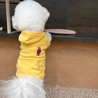 HKM-167763 Casual Dog Clothes with Cartoon Bear Design - Available in Dark Blue, Gray, Yellow, Red, and Pure White
