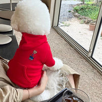 HKM-167763 Casual Dog Clothes with Cartoon Bear Design - Available in Dark Blue, Gray, Yellow, Red, and Pure White