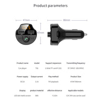 HKM-167827 Bluetooth Car MP3 Player with CVC Noise Reduction, Dual USB Ports, and Multi-Device Compatibility