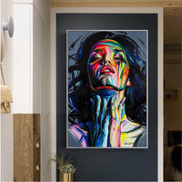 HKM-168083 Smokey Girl Oil Painting - Black Personal Portrait on Non-Woven Material