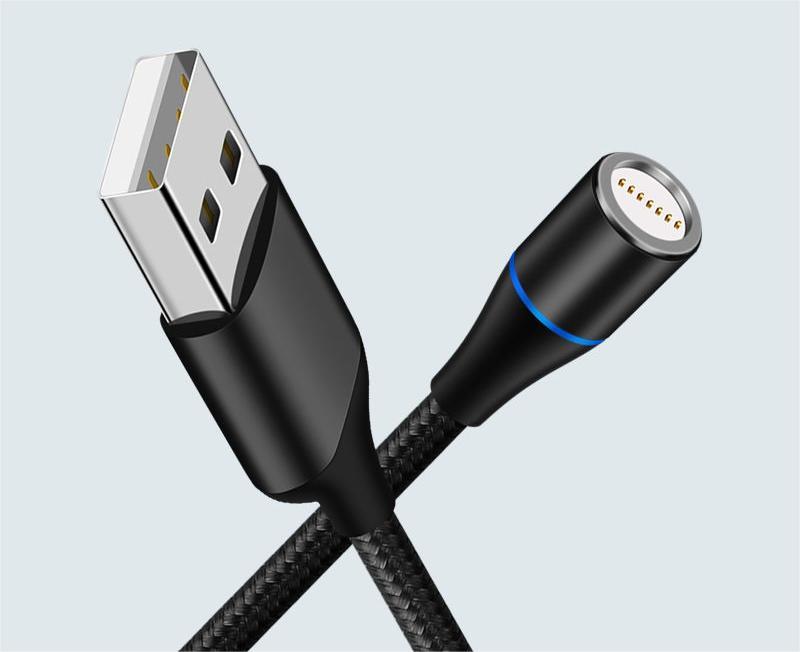 HKM-168147 3-in-1 Magnetic Fast Charging Data Cable - TYPE-C, IOS, Micro - 3A Current, Durable Aluminum Alloy and Nylon Braided Design