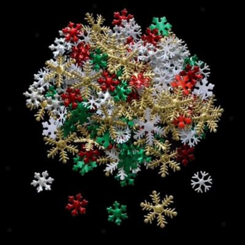 HKM-168211 200 Mixed Snowflake Decorations for Card Making and Craft Projects
