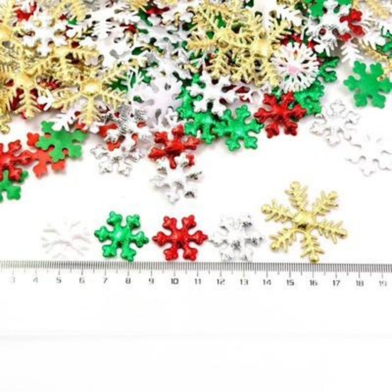 HKM-168211 200 Mixed Snowflake Decorations for Card Making and Craft Projects