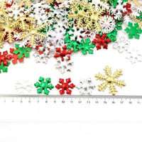 HKM-168211 200 Mixed Snowflake Decorations for Card Making and Craft Projects