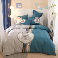 HKM-168403 Cotton Cartoon Four-Piece Bedding Set for Boys and Girls