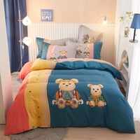HKM-168403 Cotton Cartoon Four-Piece Bedding Set for Boys and Girls