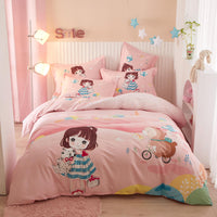 HKM-168403 Cotton Cartoon Four-Piece Bedding Set for Boys and Girls