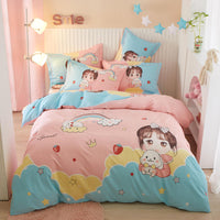 HKM-168403 Cotton Cartoon Four-Piece Bedding Set for Boys and Girls