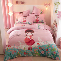HKM-168403 Cotton Cartoon Four-Piece Bedding Set for Boys and Girls