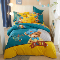 HKM-168403 Cotton Cartoon Four-Piece Bedding Set for Boys and Girls
