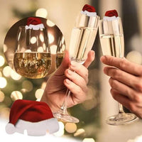 HKM-168531 Christmas Hat Wine Glass Cards - 10 Pack Paper Cup Cards for Festive Celebrations