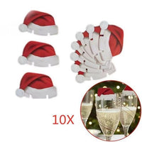 HKM-168531 Christmas Hat Wine Glass Cards - 10 Pack Paper Cup Cards for Festive Celebrations