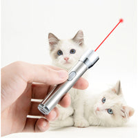 HKM-168851 Direct Charging Stainless Steel White Light Purple Light Red Laser Laser Torch Funny Cat Light Pet Toy