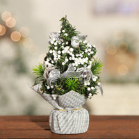 HKM-168851 Mini Christmas Tree Desktop Decoration - 20 cm PVC and Fabric Design in Various Colors