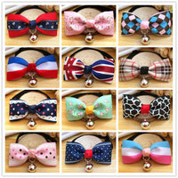 HKM-168915 Pet Bell Bow Tie Collar for Dogs and Cats, Polyester Material, Neck Size XS to S