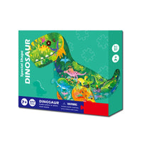 HKM-169043 Wooden Dinosaur Puzzle Blocks for Kids - 377 Pieces Educational DIY Toy