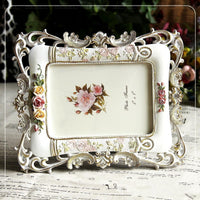 HKM-169171 Pastoral Style Diamond Frame in Resin - 6 Inch, Versatile Hanging for Horizontal or Vertical Display