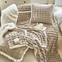 HKM-169235 Thick Warm Milk Fiber Quilt Nap Blanket – Cozy Seasonal Comfort in Multiple Colors and Patterns