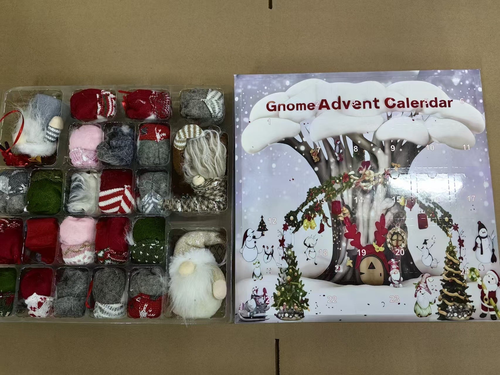 HKM-169363 Christmas Gnome Advent Calendar with 24 Plush Gnomes - Fun Interactive Emotion and Intelligence Development Toy