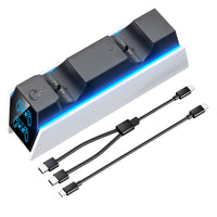 HKM-169427 Wireless Charger for PS5 Controller with RGB LED Indicator - White