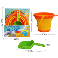 HKM-169491 Collapsible 2.5L Silicone Sand Bucket for Kids - Portable Beach Toy for Summer Fun