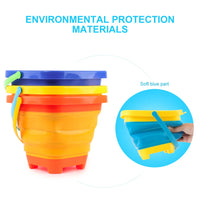 HKM-169491 Collapsible 2.5L Silicone Sand Bucket for Kids - Portable Beach Toy for Summer Fun