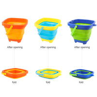 HKM-169491 Collapsible 2.5L Silicone Sand Bucket for Kids - Portable Beach Toy for Summer Fun