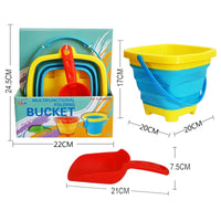 HKM-169491 Collapsible 2.5L Silicone Sand Bucket for Kids - Portable Beach Toy for Summer Fun