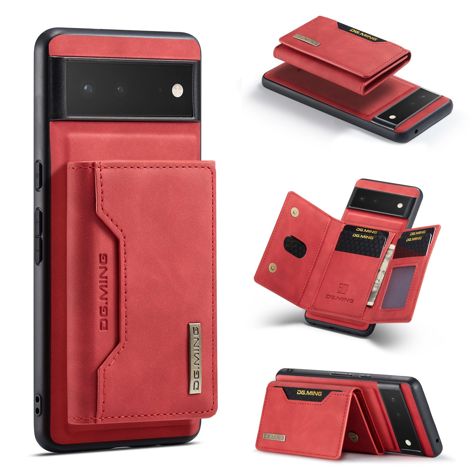 HKM-169491 Leather Magnetic Card Holder for Mobile Phones - Various Color Options Available