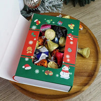 HKM-170003 10 Pack Christmas Candy Boxes with Santa Claus and Xmas Tree Design for Holiday Gift Wrapping and Treats