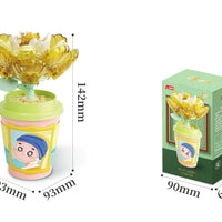 HKM-170195 Educational Plant Series Building Block Set - 12 Styles, 50-Piece Versatile Cup Plant Decoration