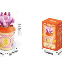 HKM-170195 Educational Plant Series Building Block Set - 12 Styles, 50-Piece Versatile Cup Plant Decoration