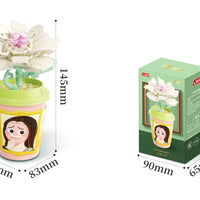 HKM-170195 Educational Plant Series Building Block Set - 12 Styles, 50-Piece Versatile Cup Plant Decoration