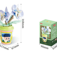 HKM-170195 Educational Plant Series Building Block Set - 12 Styles, 50-Piece Versatile Cup Plant Decoration